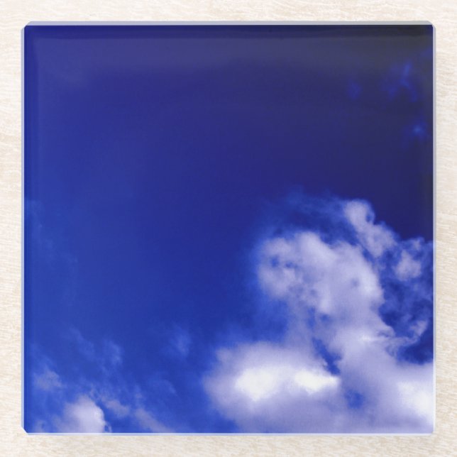Dessous-de-verre En Verre Blue Sky Unique Chic Moderne Minimal (Devant)