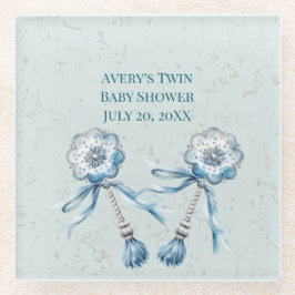 Dessous-de-verre En Verre Boho Blue Baby Rattle