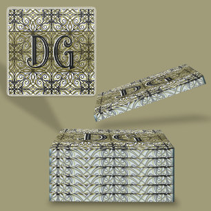 Dessous-de-verre En Verre Boho Green Patterned
