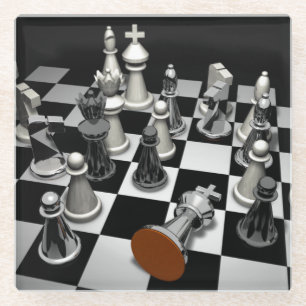 Dessous-de-verre En Verre Boîte de conservation des échecs
