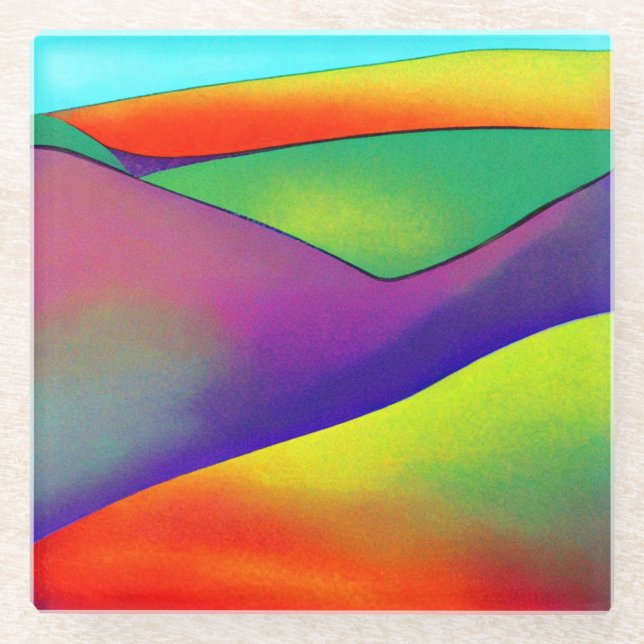 Dessous-de-verre En Verre Bold Rainbow Hills (Devant)
