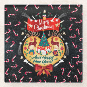 Dessous-de-verre En Verre Bonbons de Noël