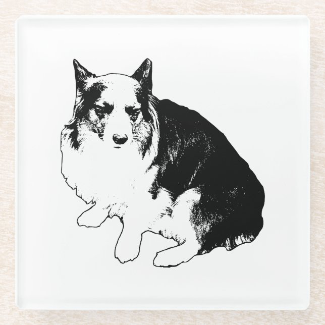 Dessous-de-verre En Verre Bonfire Rim Corgi (Devant)