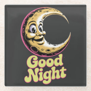 Dessous-de-verre En Verre Bonne nuit Retro Moon