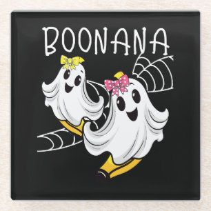 Dessous-de-verre En Verre Boonana Fantôme Mignon Banane Halloween