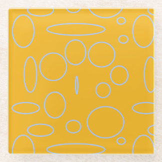 Dessous-de-verre En Verre Boucles cercles sur orange