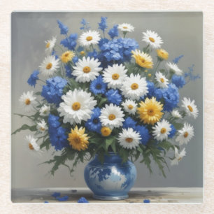 Dessous-de-verre En Verre Bouquet de Fleurs Aquarelle Élégante