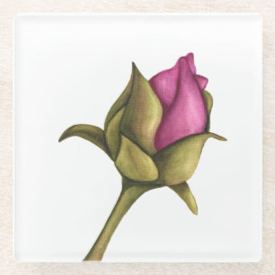 Dessous-de-verre En Verre bourgeon de pivoine