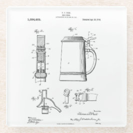 Dessous-de-verre En Verre Brevet Beer Stein