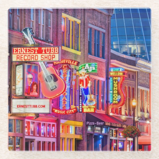 Dessous-de-verre En Verre Broadway Downtown Nashville Tennessee (Devant)