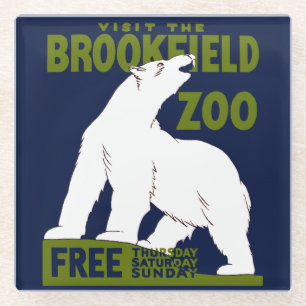 Dessous-de-verre En Verre Brookfield Zoo, Programme d'art fédéral Poster 193