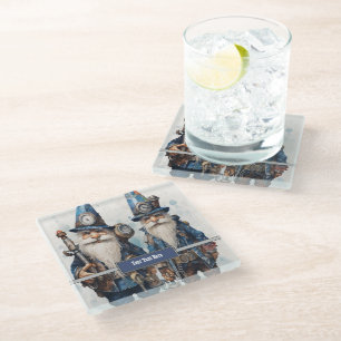 Dessous-de-verre En Verre Brothers Twins Partenaires Steampunk