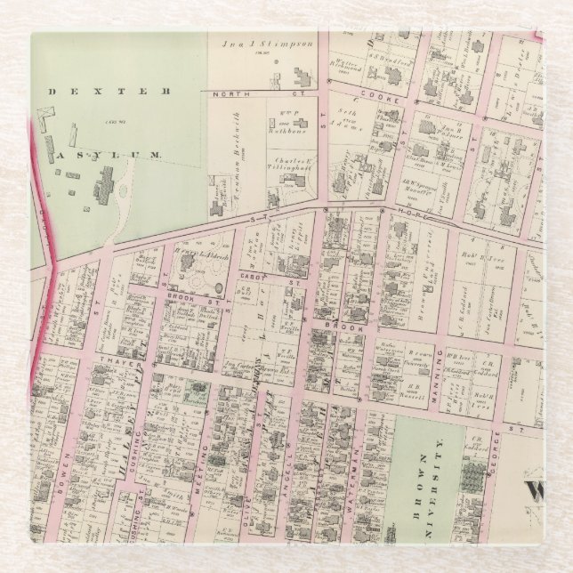 Dessous-de-verre En Verre Brown University (Devant)