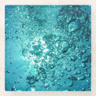 Dessous-de-verre En Verre Bulles de la mer bleue