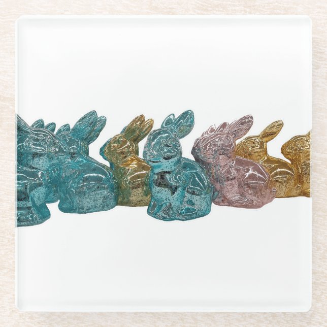 Dessous-de-verre En Verre Bunnies en verre (Devant)