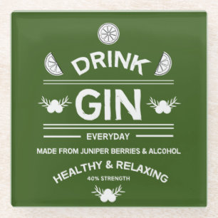 Dessous-de-verre En Verre Buveurs de Gin Amour Gin Décoration Maison B