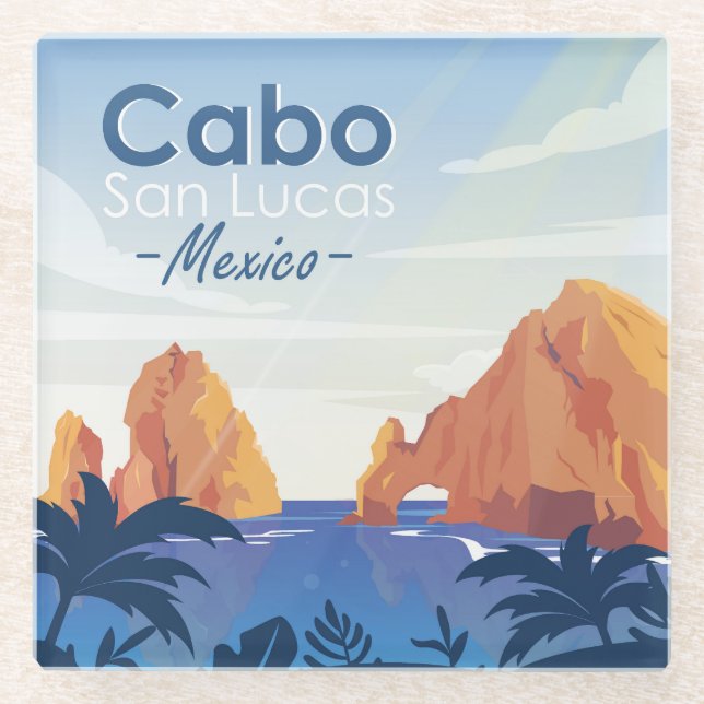 Dessous-de-verre En Verre Cabo San Lucas Mexique (Devant)