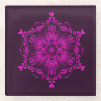 Dessous-de-verre En Verre Caboteur rose d'art d'ordinateur