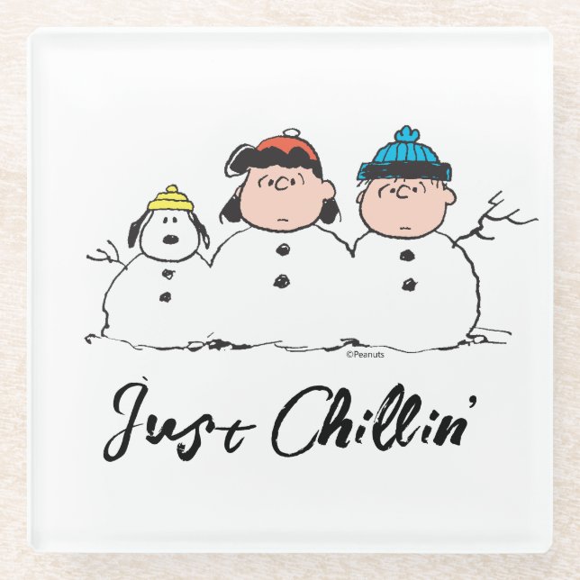 Dessous-de-verre En Verre cacahuètes | 3 Personne Snowman (Devant)