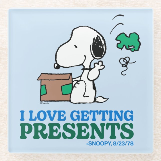 Dessous-de-verre En Verre cacahuètes | Snoopy I Love Obtenir des présentatio (Devant)