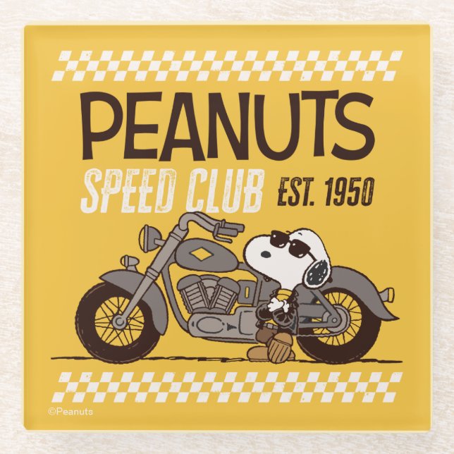 Dessous-de-verre En Verre cacahuètes | Snoopy Speed Club (Devant)