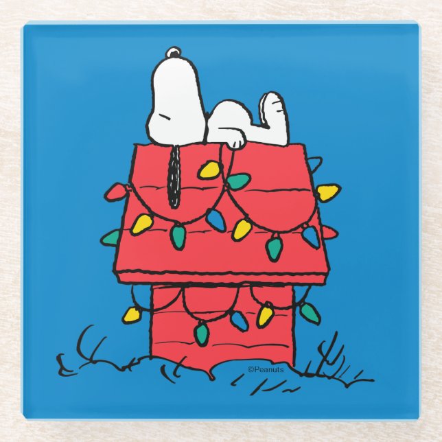 Dessous-de-verre En Verre cacahuètes | Snoopy's Dog House With Lights (Devant)