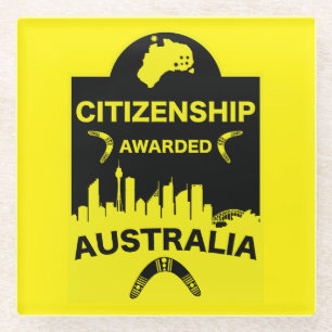 Dessous-de-verre En Verre Cadeau de citoyenneté australienne