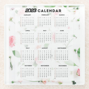 Dessous-de-verre En Verre calendrier 2023 floral