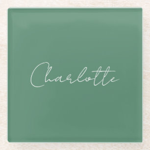 Dessous-de-verre En Verre Calligraphie Minimaliste Chic Personnalisé Edition