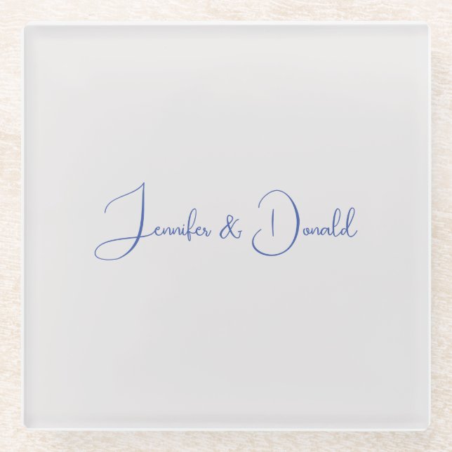 Dessous-de-verre En Verre Calligraphie tendance écriture classique personnel (Devant)