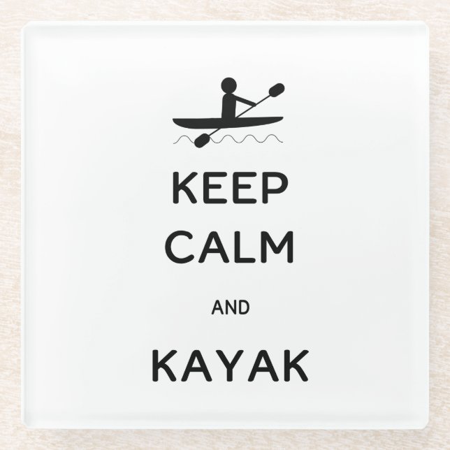Dessous-de-verre En Verre Calme et Kayak (Devant)