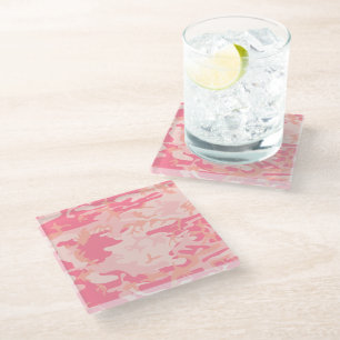 Dessous-de-verre En Verre Camouflage rose, Armée