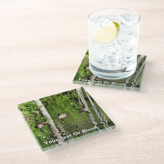 Dessous-de-verre En Verre (Canada) Oie verte (Incliné)