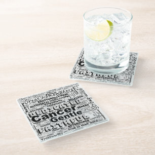 Dessous-de-verre En Verre Cancer Zodiac Mot Cloud Inspiration