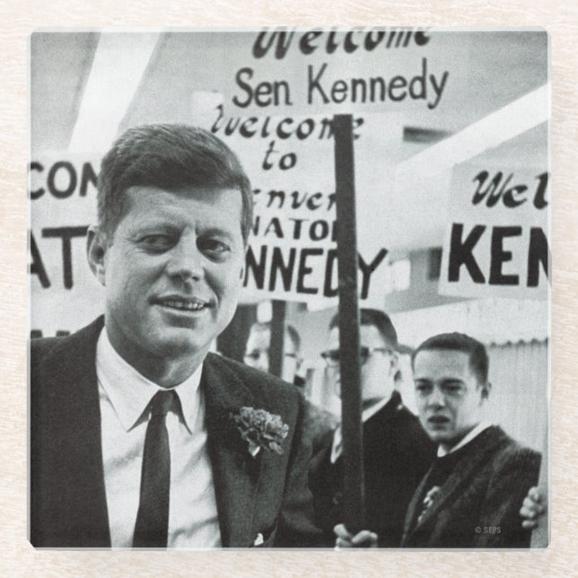 Dessous-de-verre En Verre Candidat Kennedy (Devant)