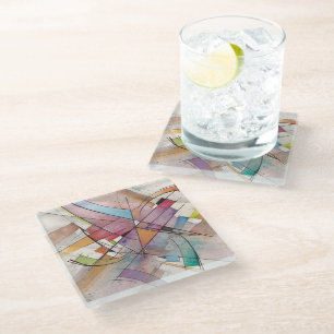 Dessous-de-verre En Verre CANTATA, PASTEL GRAND Art Abstrait