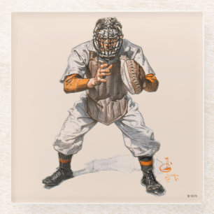 Dessous-de-verre En Verre Capteur de baseball