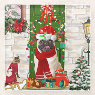 Dessous-de-verre En Verre Carlin Chien Noël