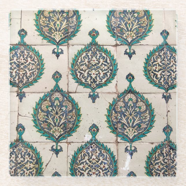 Dessous-de-verre En Verre Carreaux d'Iznik verts (Devant)