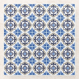 Dessous-de-verre En Verre Carrelage Brown bleu marocain