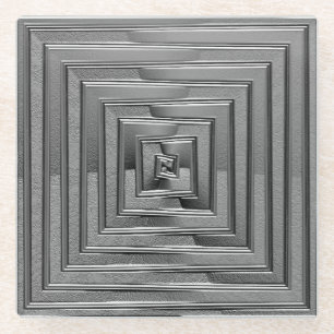 Dessous-de-verre En Verre Carrés métalliques