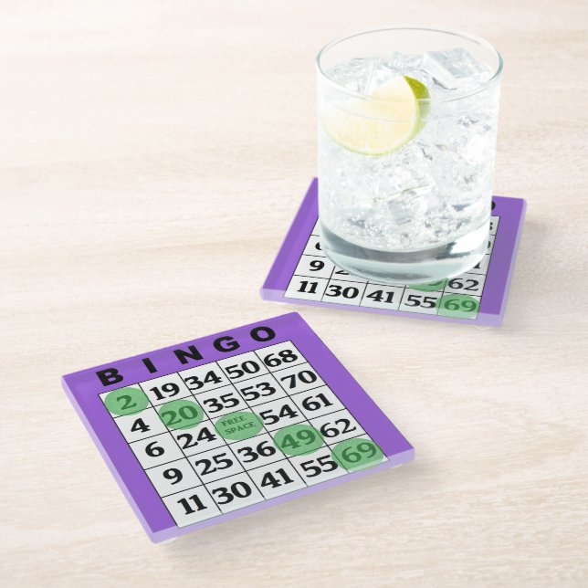 Dessous-de-verre En Verre Carte BINGO (Incliné)