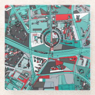 Dessous-de-verre En Verre Carte de Berlin, Allemagne