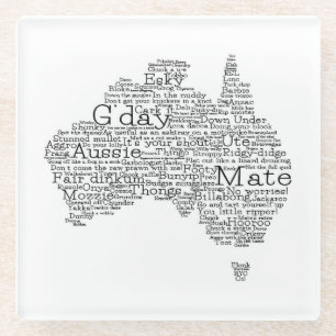 Dessous-de-verre En Verre Carte de l'argot australien