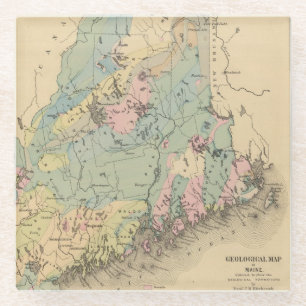 Dessous-de-verre En Verre Carte géologique du Maine