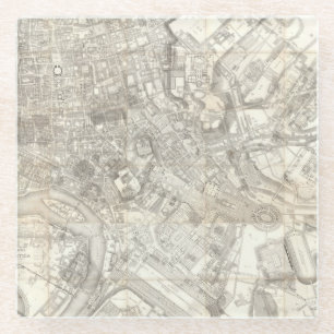 Dessous-de-verre En Verre Carte topographique de Rome antique, Italie