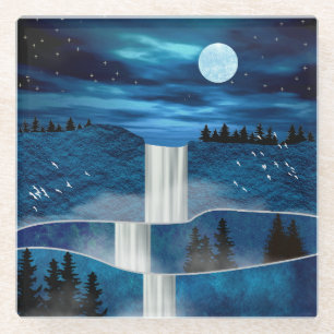 Dessous-de-verre En Verre Cascade bleue
