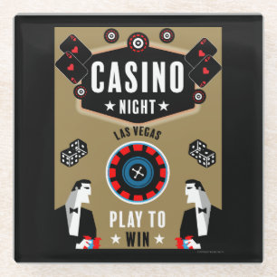 Dessous-de-verre En Verre Casino Gambling Poker Roulette