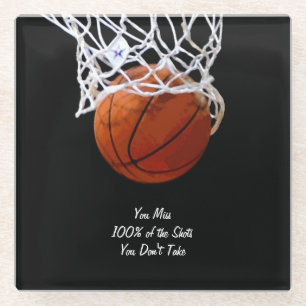 Dessous-de-verre En Verre Célèbre Citation Motivationnelle Basketball