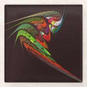 Dessous-de-verre En Verre Chameleon Art Abstrait